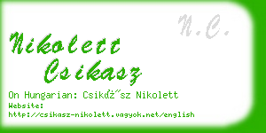 nikolett csikasz business card